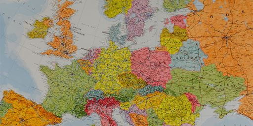 Europe on a globe