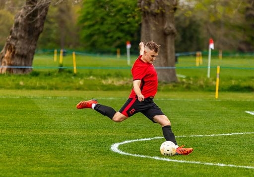 Essex Sport Football athlete ready to score the winning goal