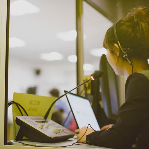 Student in a translation hub