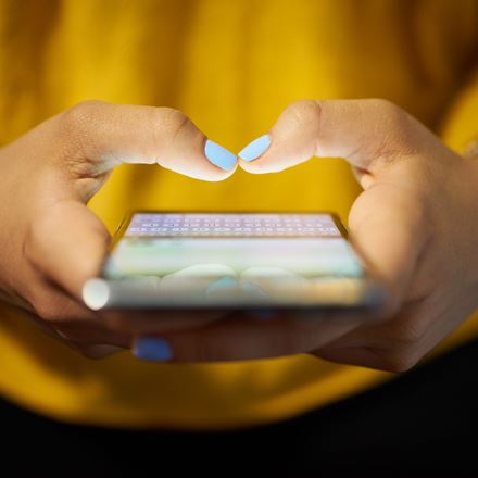 A student on their mobile phone