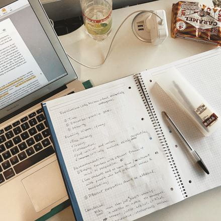 Text books on a desk