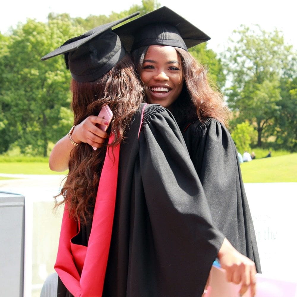 Students from the Department of Psychosocial and Psychoanalytic Studies, in graduation gowns ready to achieve their career goals.