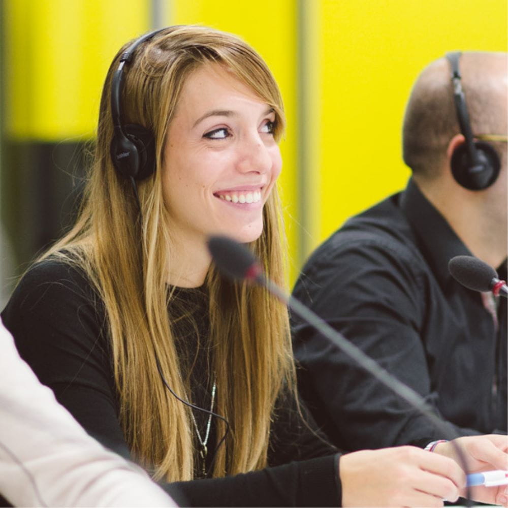 Students practising in our interpreting labs