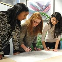 Students on a work placement
