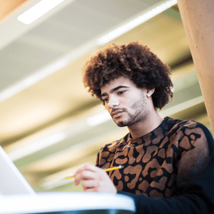 Student studying