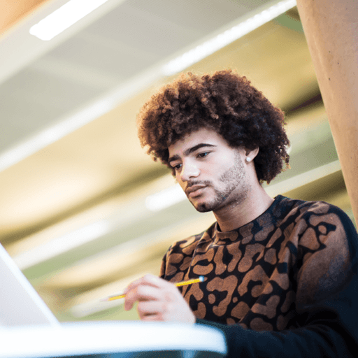 Student studying